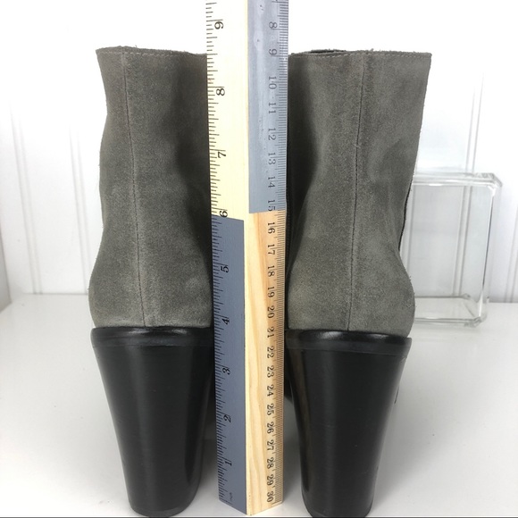 Marc Fisher Mena Gray Suede Block Heel Boot 7.5 - Picture 3 of 8
